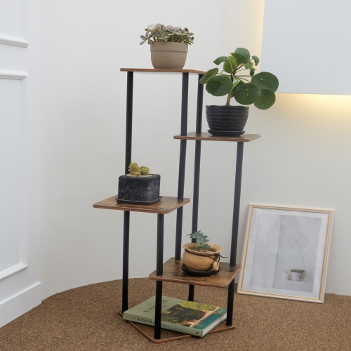 코지테일러 우드스틸 원목 화분정리대 유닛 선반 B121, 5단, 블랙 15,900원