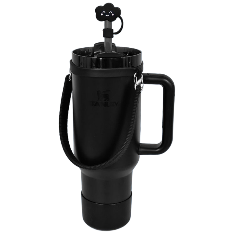 레모토 스탠리 텀블러 호환 3종세트 실리콘 빨대마개 스트랩 컵받침, 1세트, 블랙 3종 9,800원