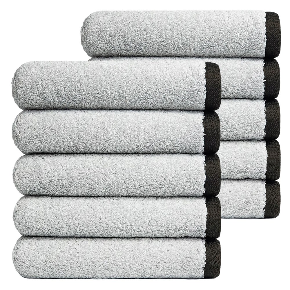 국내생산 선염 라인보더 40수 고급 디자인 호텔수건 200g, 10개, 그레이 59,900원