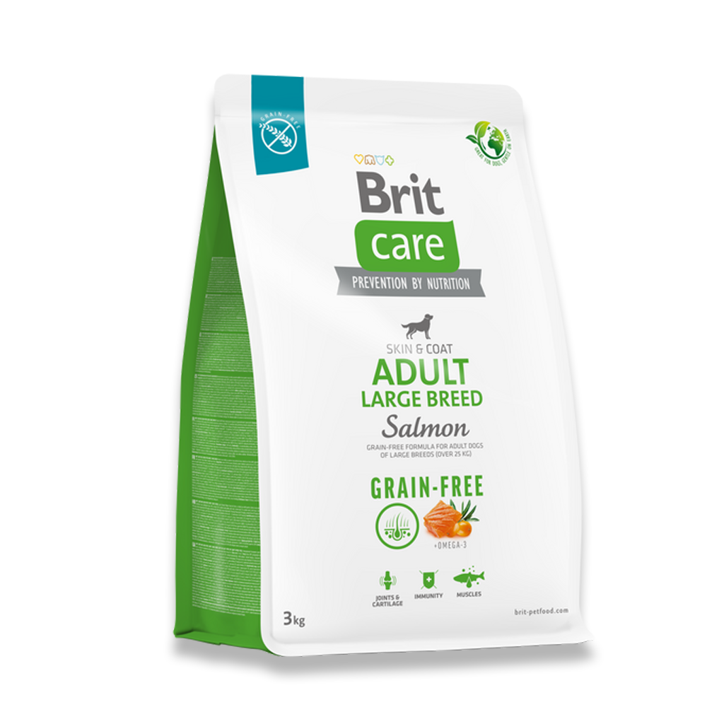 브릿 케어 독 그레인프리 라지브리드 대형견 알갱이큰 눈물사료 면역력 저알러지 라지바이트, 1개, 3kg, 연어 48,900원