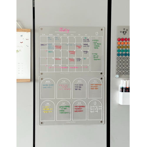 와따네 냉장고 투명 자석 메모 아크릴 화이트보드 달력 캘린더 계획표 20,800원