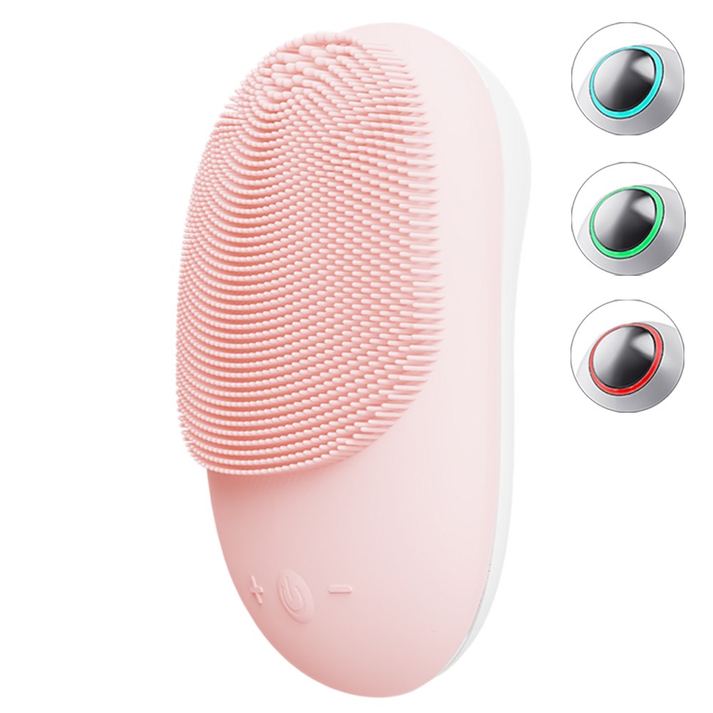 진동클렌저 5단 진동 실리콘브러쉬 온열클렌저 가정용 얼음찜질 전동클렌저 실리콘 커버 탈부착, 핑크색 68,900원