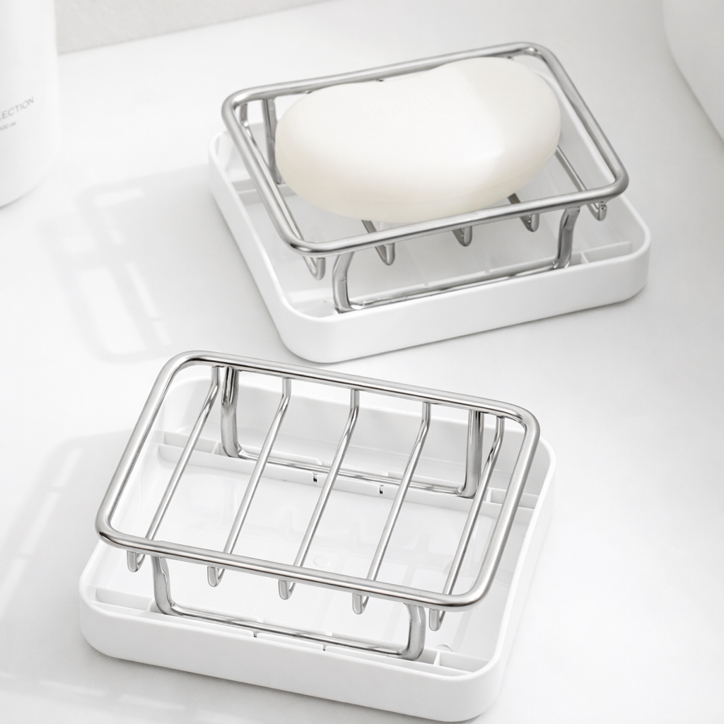 모아빛 물빠짐 스테인리스 비누 받침대, 실버, 1개 14,300원