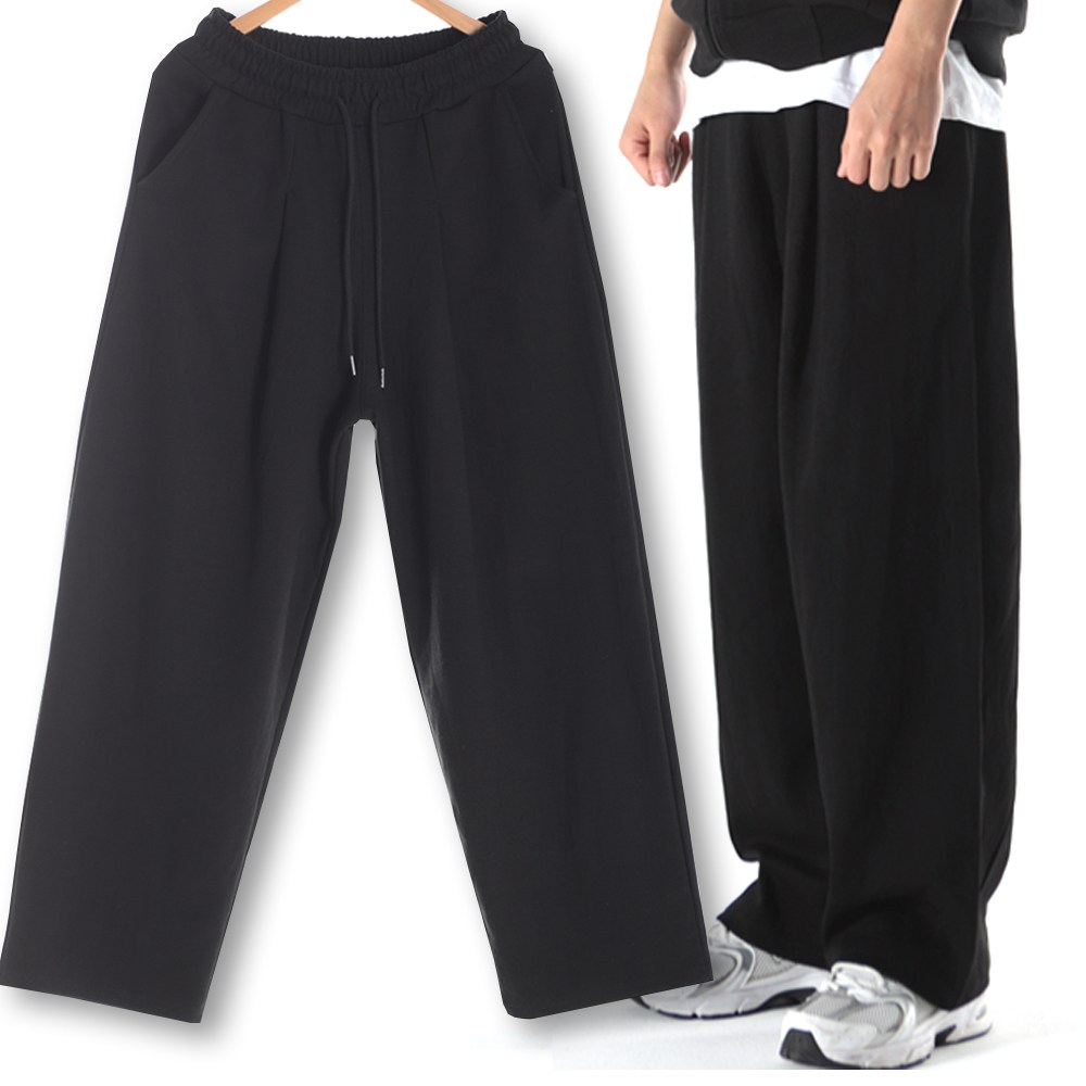 런닝맨 원턱 와이드 트레이닝팬츠 긴바지 빅사이즈 남자 버뮤다 25,900원