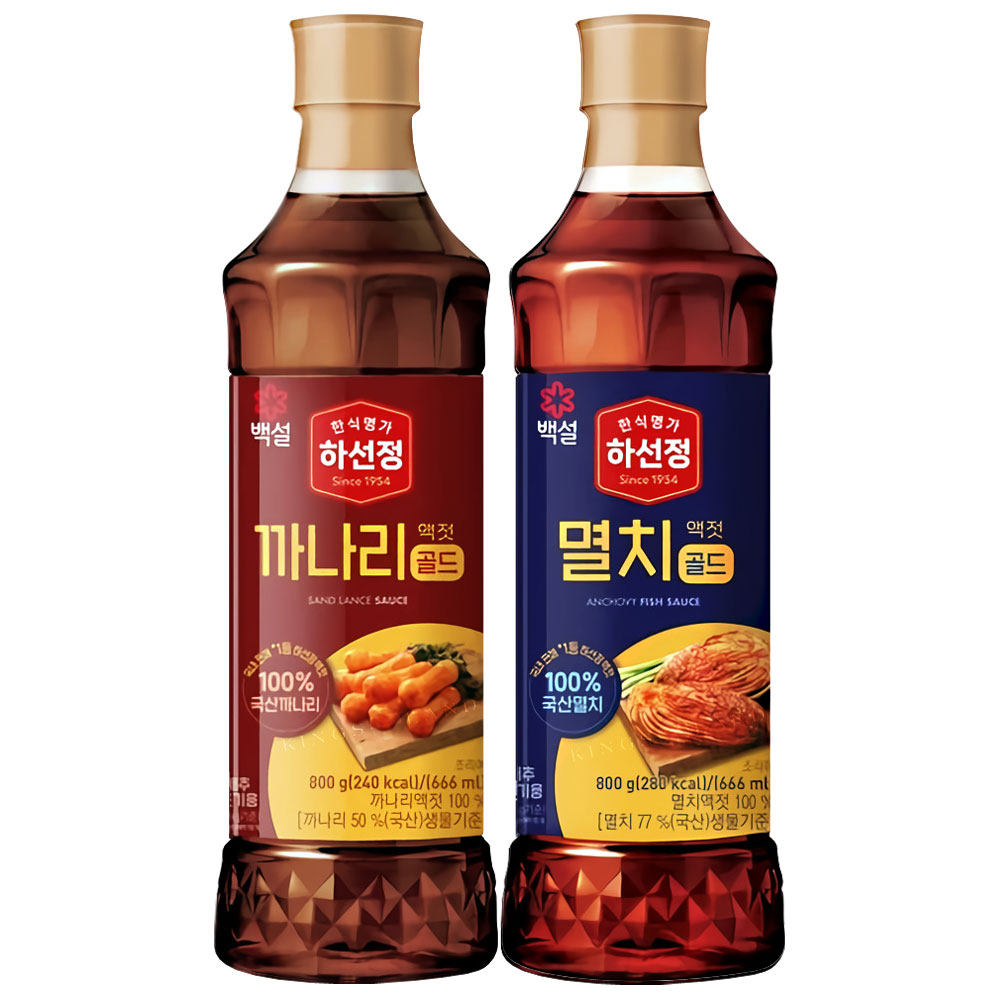 CJ제일제당 하선정까나리액젓800gx1개+하선정멸치액젓800gx1개 52,900원