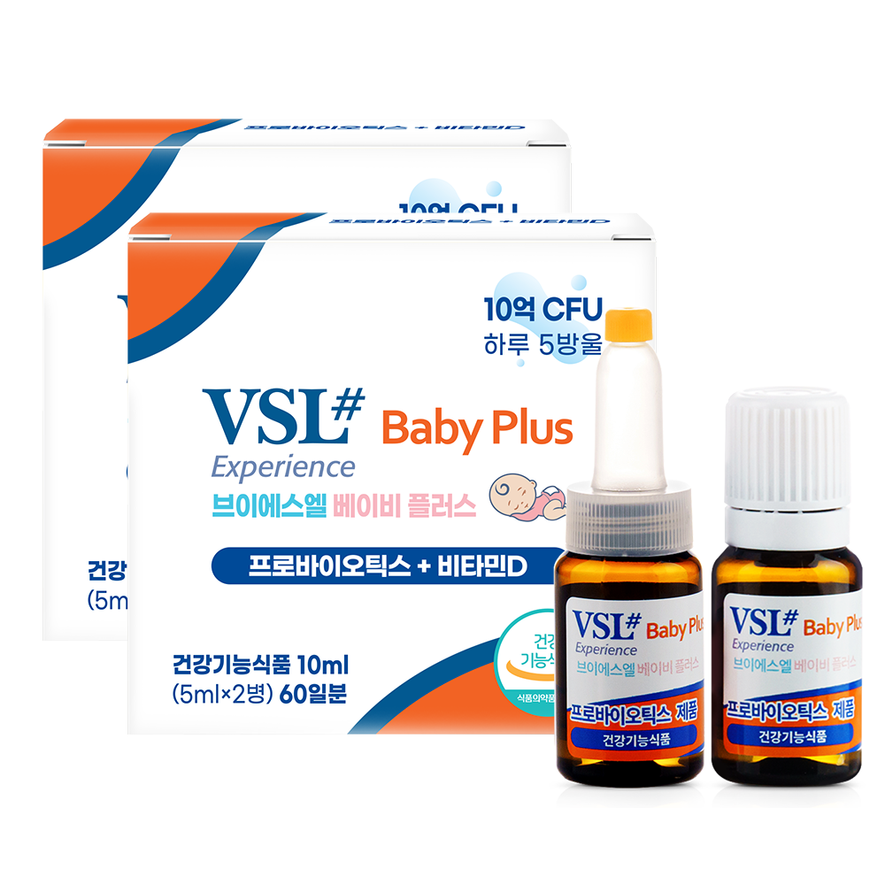 VSL#3 베이비플러스 (생유산균+비타민D) 10ml(5ml*2병) 2개 4개월분, 1정, 4개 113,000원