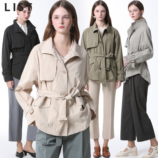 리스트 하이넥 숏 트렌치코트 택가격 268000원 50,220원