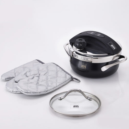 [롯데백화점 매장 출고] am 316 티타늄 압력솥 인덕션 겸용 스테인레스 밥솥 가정용 캠핑용 리치블랙 230,000원