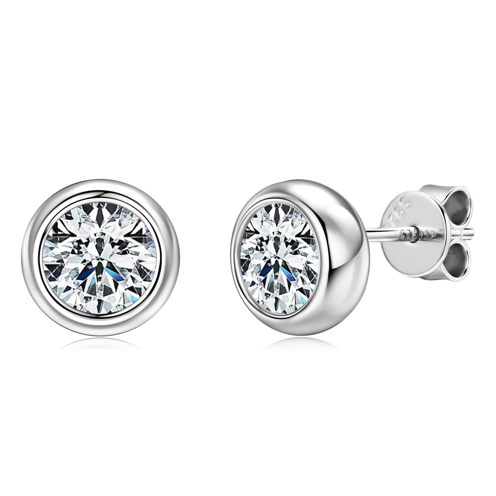 모이사나이트 1캐럿 스터드 귀걸이 925 실버 14K금도금 여성 피어싱 귀찌 GRA보증서 50,100원