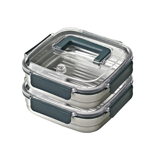 셰프토프 클린숨 스텐 밀폐용기 핸디 세트, 2개, 1.85L 42,000원