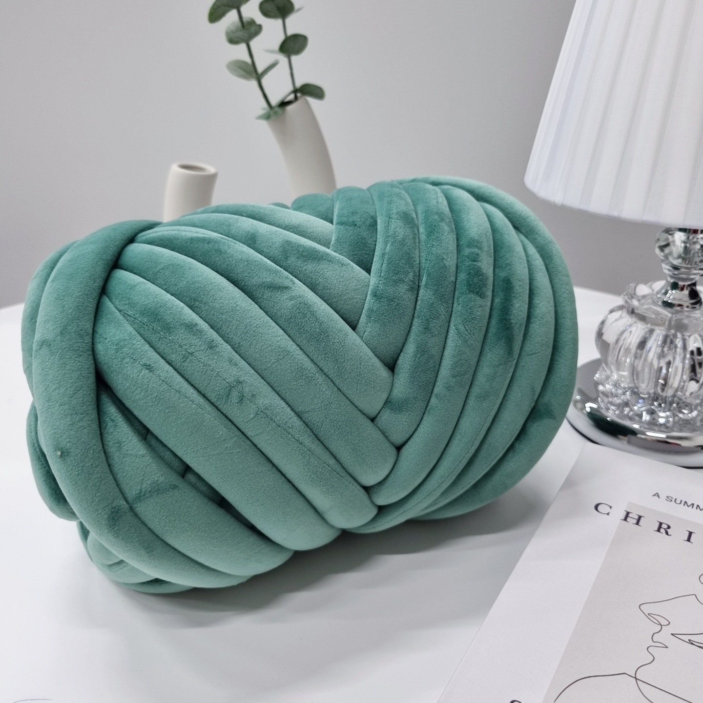 헬로우하비 벨벳 자이언트얀 빅얀 루피망고실 왕모찌실 가방 DIY 핑거니팅 1kg 34색상, 1개, 18.벨벳 포레스트그린, 현재가 20,800원