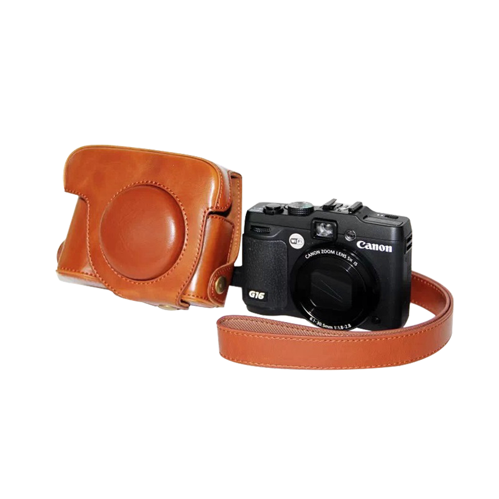 이너스 캐논 파워샷 G15 G16 가죽케이스 속사케이스, 1개, 라이트브라운 13,000원