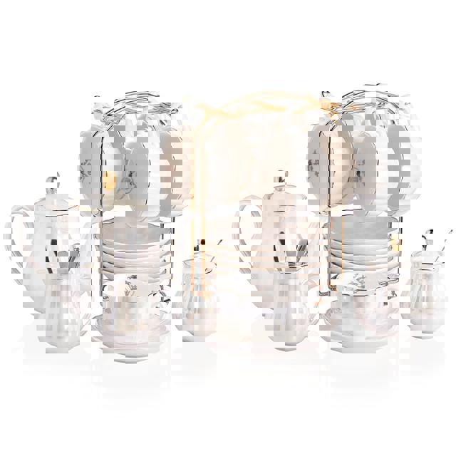 도자기 티 세트/명품 찻잔세트/ 스웨자르 도자기 티 세트, 6인용 영국 (Color-Coral White) 194,300원