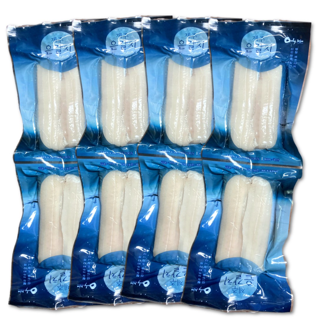 [특허출원] 제주 갈치 가시제거 99% 뼈없는 무염 순살 손질 은갈치, 1세트, 손질갈치 150gx8줄 16팩(총1.2kg) 59,900원