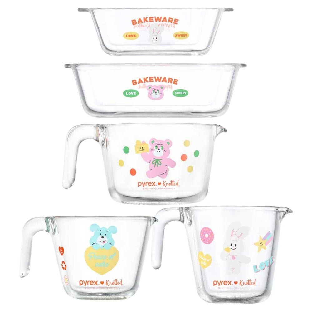 파이렉스 노티드 디쉬 정사각형 580ml + 1.2L + 계량컵 250ml + 500ml + 1L 세트 58,170원