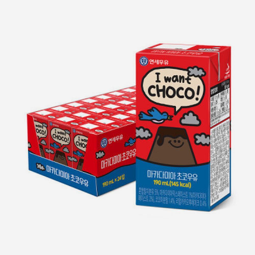 연세우유 멸균 마카다미아 초코우유 190ml 24개 310823, 190ml, 24개 21,500원