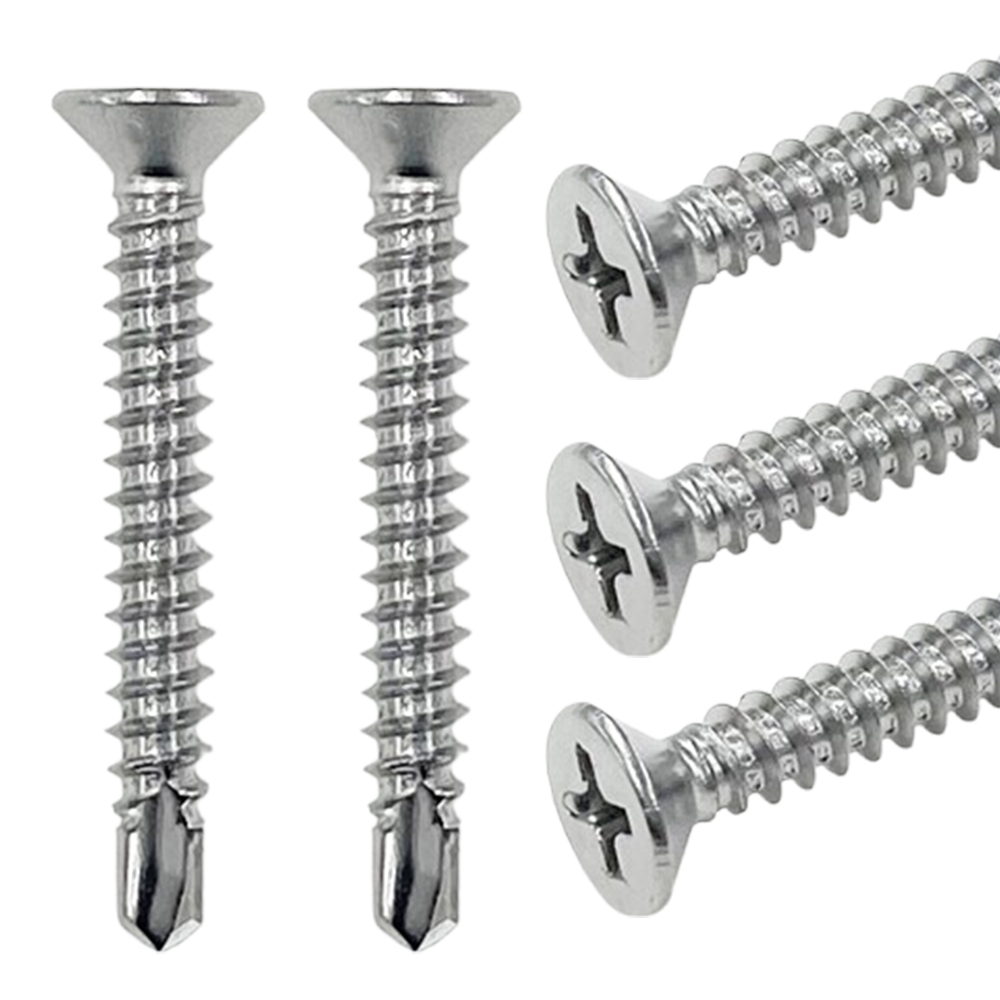 (유진코) 스텐레스 접시머리 #8x25 양날피스 300개 SUS410 직결 나사, 1세트 9,600원