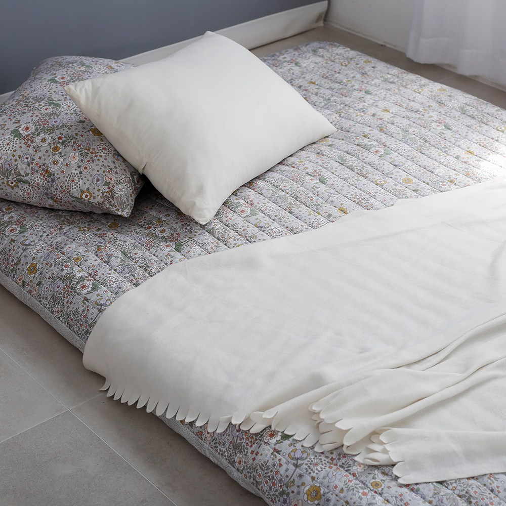 더블샵 마이크로화이바 누빔 요 토퍼 두꺼운 요매트, 뉴트로플라워 64,010원