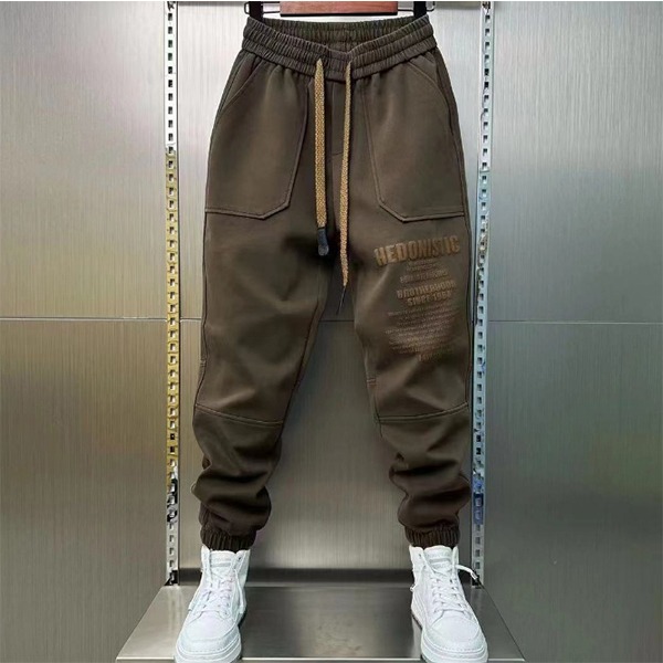 남자 기모 루즈핏 트레이닝 바지 가을겨울 두꺼운 조거팬츠 레터링 패션 카고 배기바지 24,880원