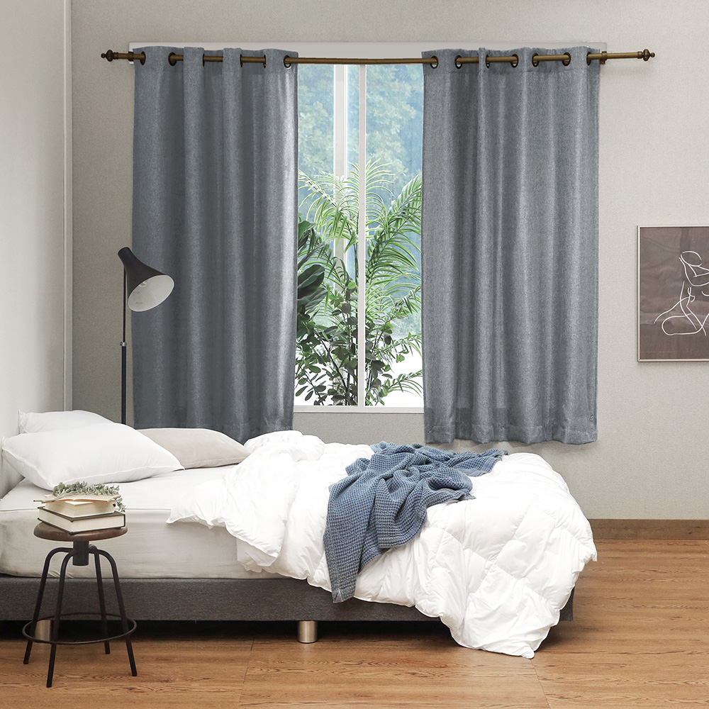 더자리 아일렛형 린넨필 암막커튼 2p + 커튼봉 + 커튼끈 2p + 후사고리 2p 세트 55,300원