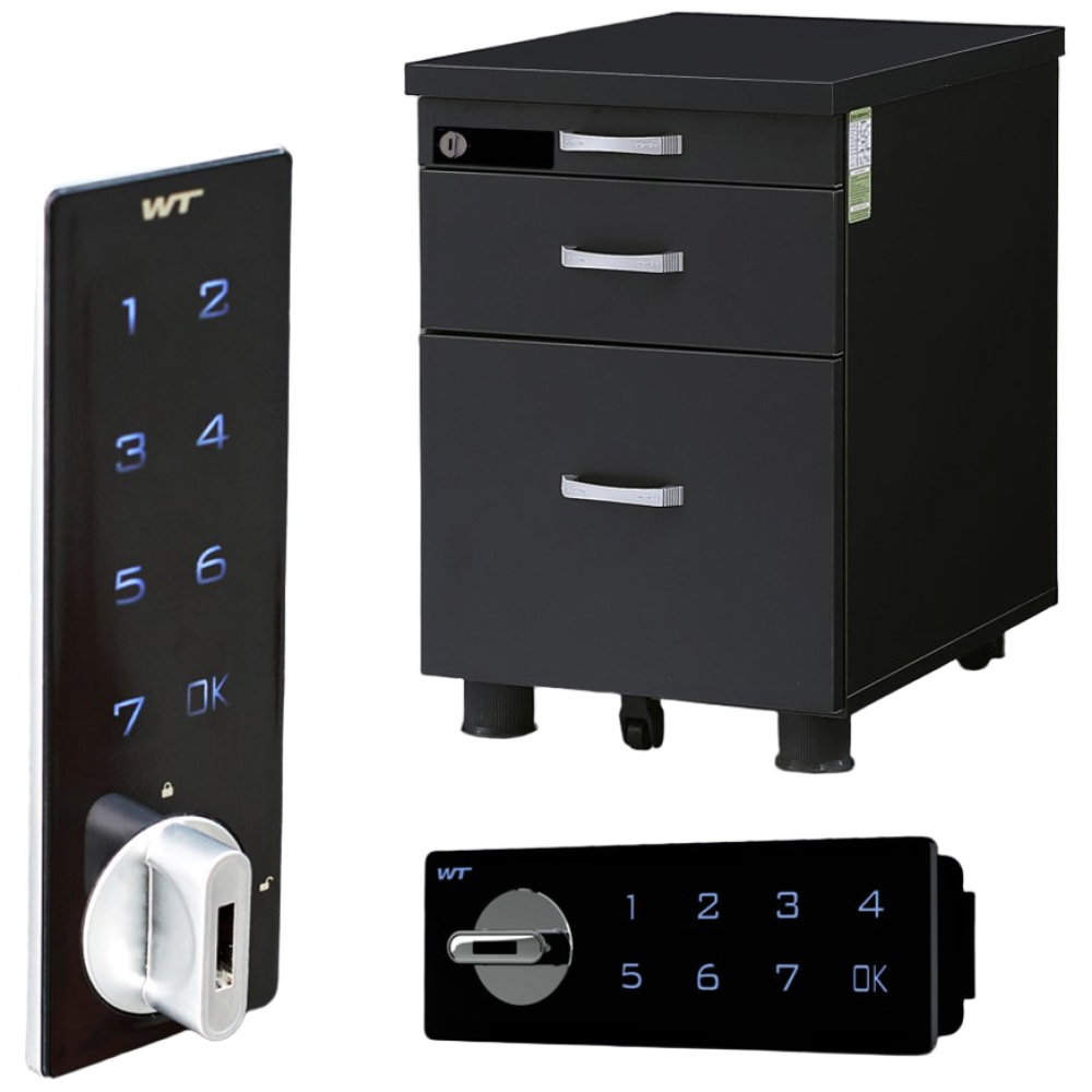 [무료배송] 철통잠금 디지털 전자키 이동서랍장 사무실 3단 책상서랍장 번호키형 95,900원