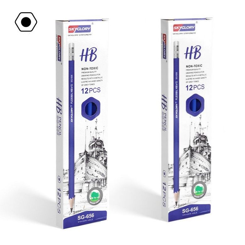 HB문화사 지우개 달린  블루육각형 연필 HB진하기 5,880원