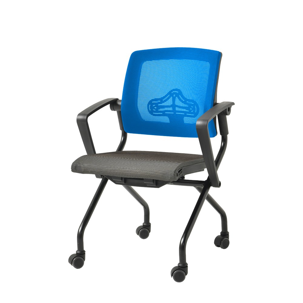 파로마 네오 워드 사무용 학생용 회의실 바퀴달린 메쉬 접이식 의자 블랙프레임, 블루 125,000원