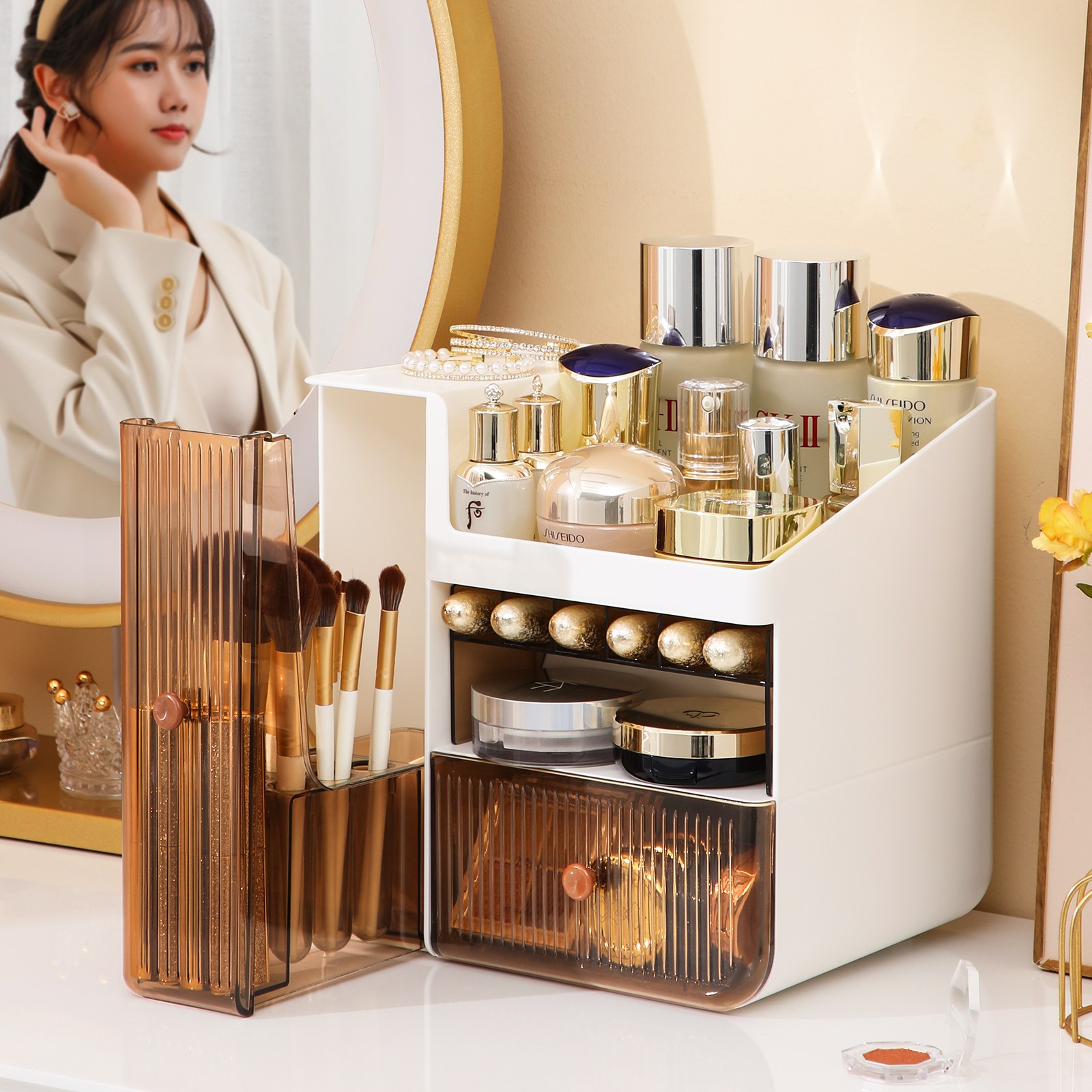 에스피엘 화장품 정리대 대형 슈퍼 화장품정리함 립스틱 보관함, 1개 21,800원