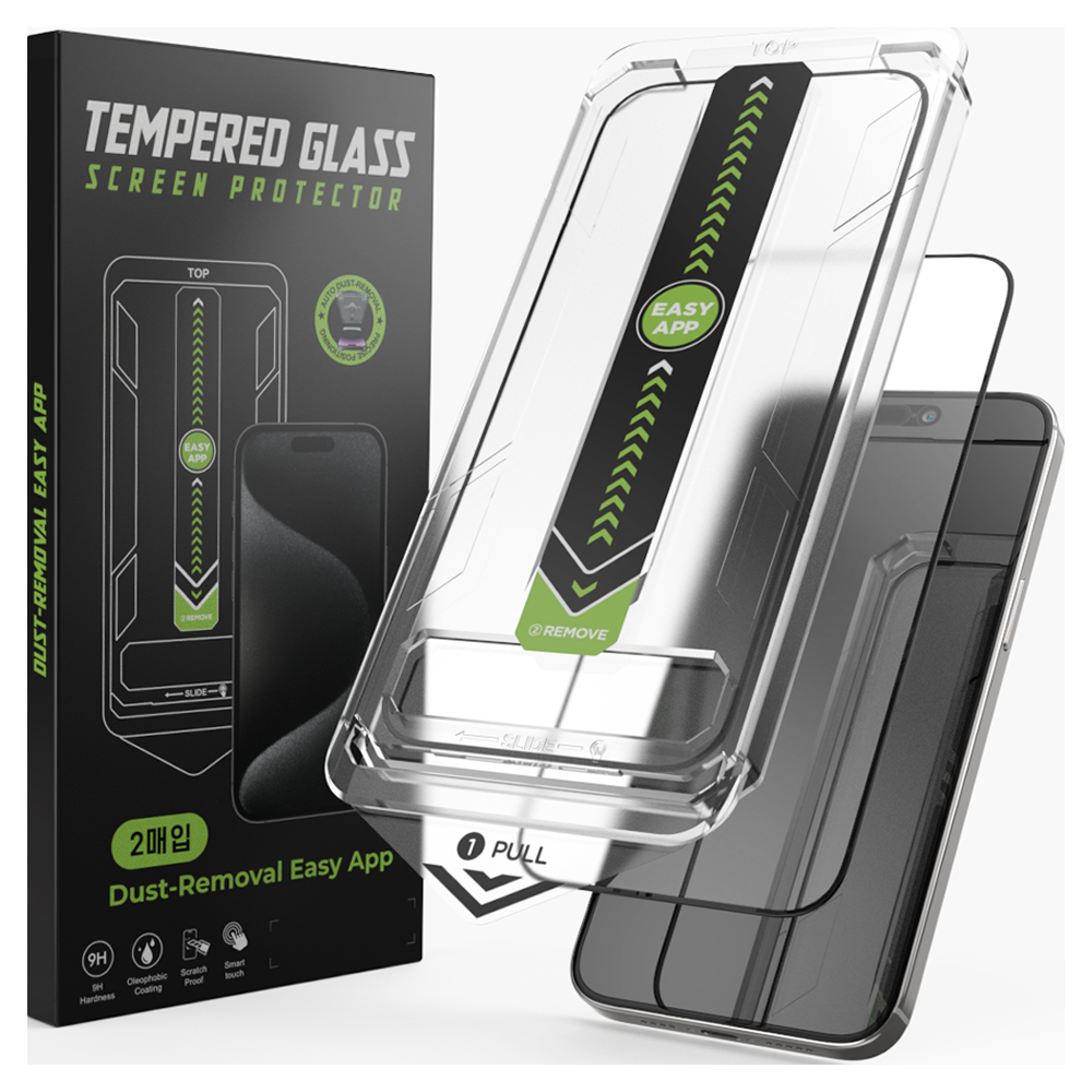 굿밸류 퀵핏 슬라이드 풀커버 강화유리 휴대폰 액정보호 필름 2p 세트, 1세트 7,900원