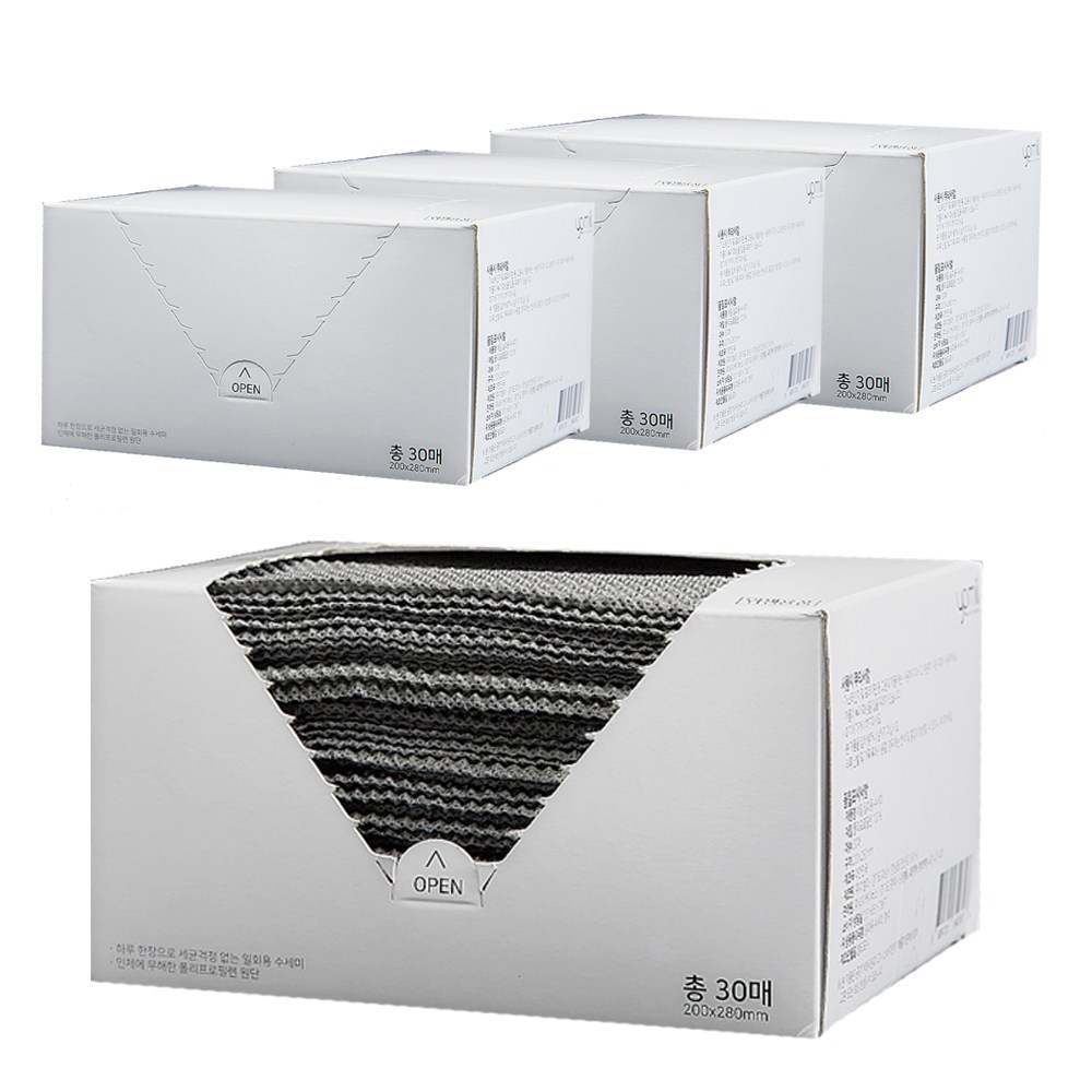 예밀 뽑아쓰는 일회용 수세미, 단일 색상, 30개입, 4개, 현재가 9,900원