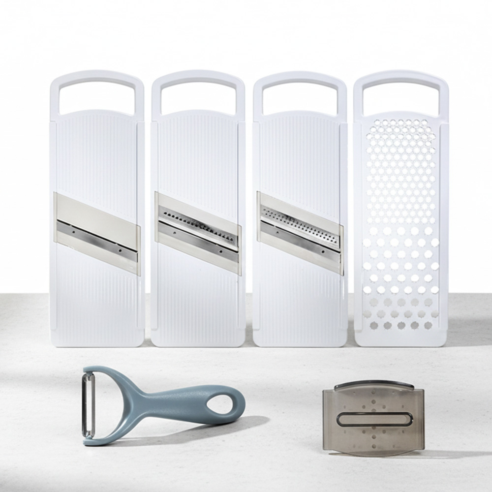 DAMDA 만능 채칼 2종 세트+감자칼+조각홀더 포함 야채슬라이스, 채칼 2종세트 (D) 강판 + 슬라이서, 1개 8,200원