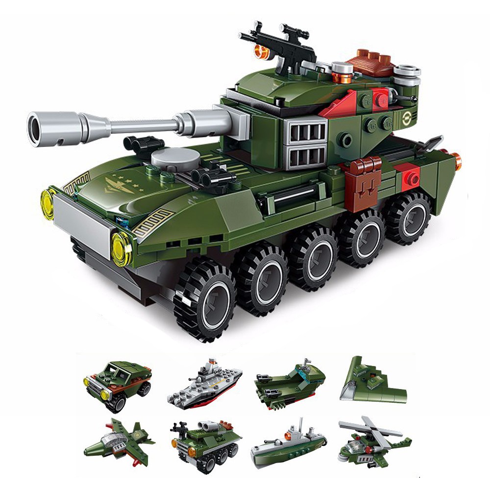 8in1 합체 소방 경찰 군인 블럭 레고호환블럭 8종세트, 3번군대(8in1), 1개 24,500원