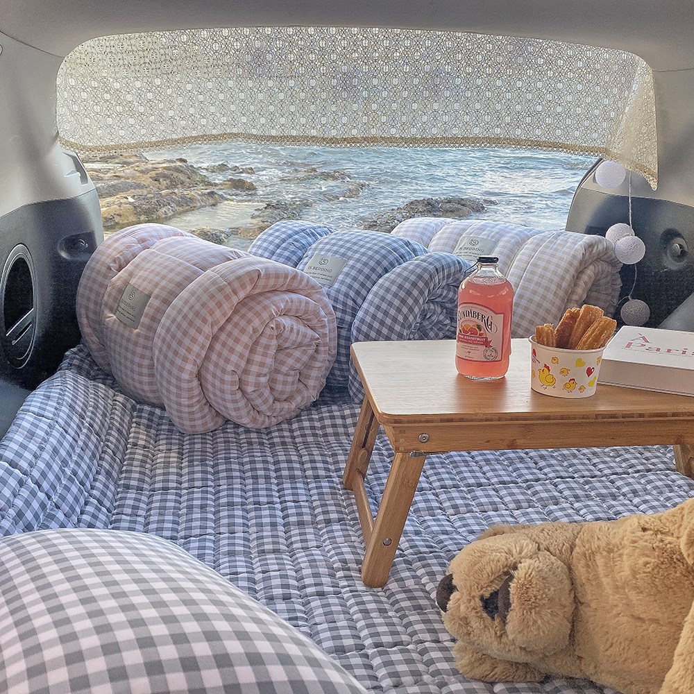 이즈베딩 세미마이크로 깅엄체크 캠핑이불 차량용이불 파우치포함 캠핑이불세트 58,900원