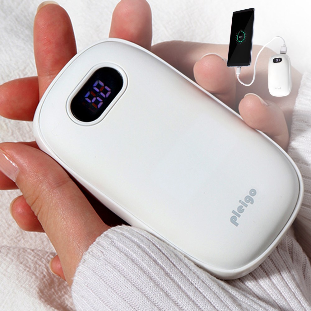 양면 손난로 보조배터리 겸용 C타입 4000mAh 평균 55도 온도표시 겨울철 필수품 17,800원