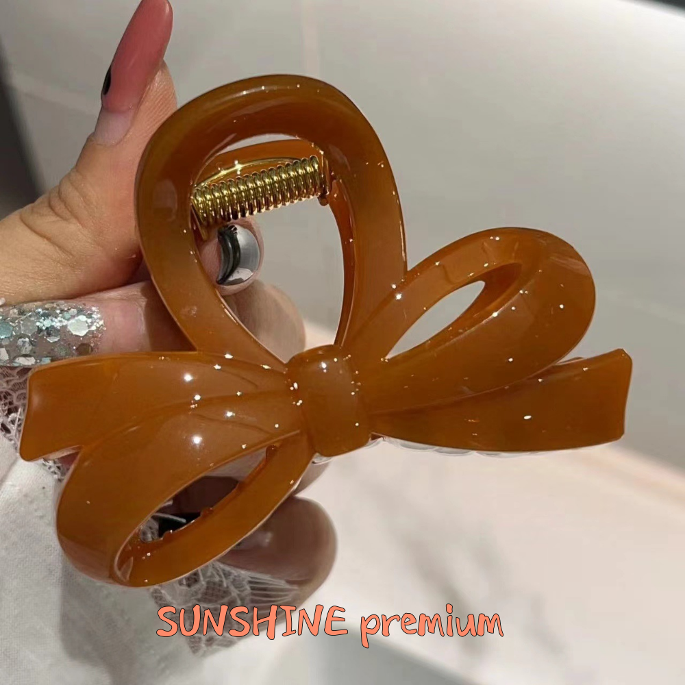 SUNSHINE 프리미엄 리본 올림머리 헤어 집게핀 8.5cm 14,000원