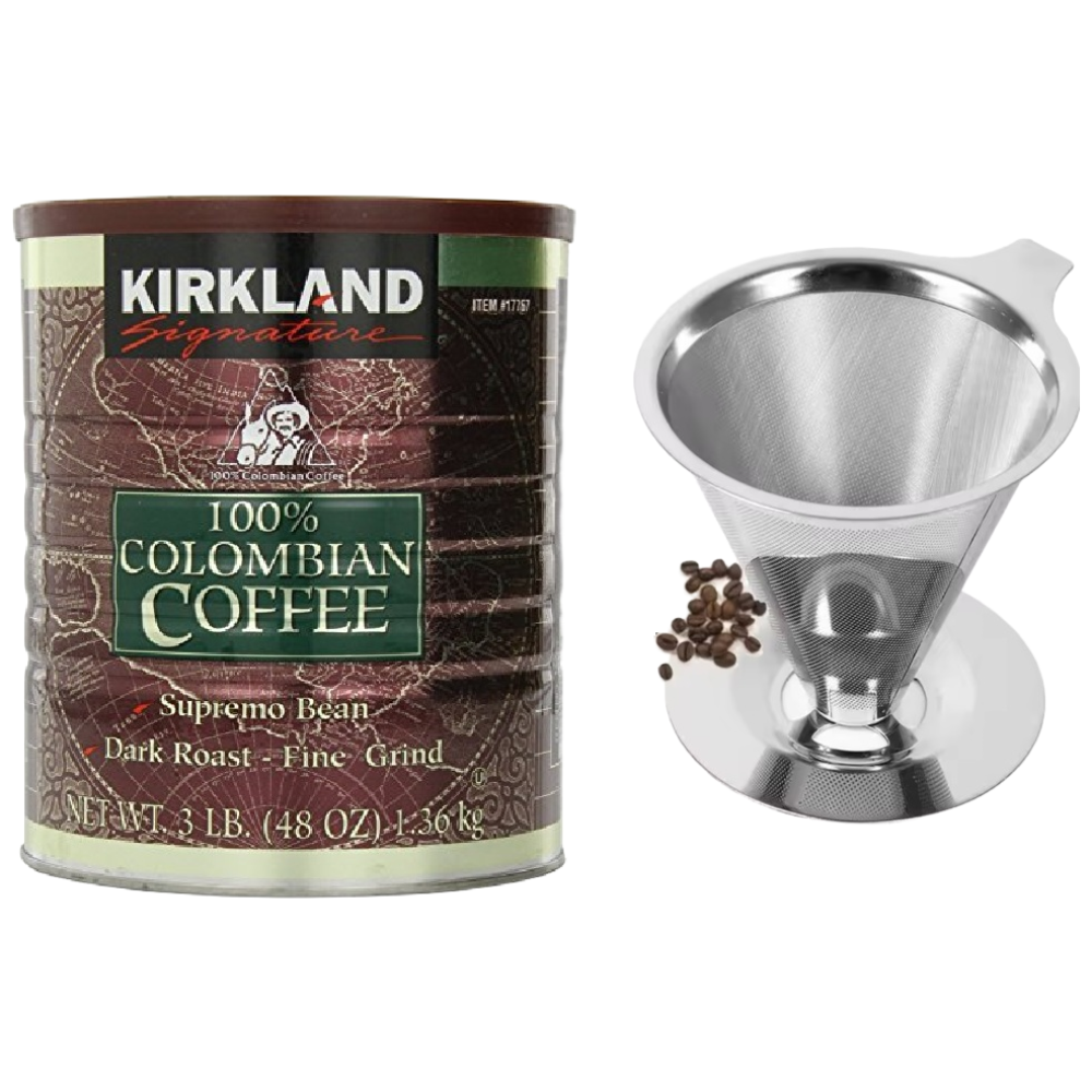 [주부나라] 코스트코 커클랜드 시그니처 100% 콜롬비아 커피 + 스텐 드리퍼 세트 <<<장기 보관 없이 최신 입고 상품만 발송합니다>>>, 1개, 1.36kg, 커피메이커 46,400원