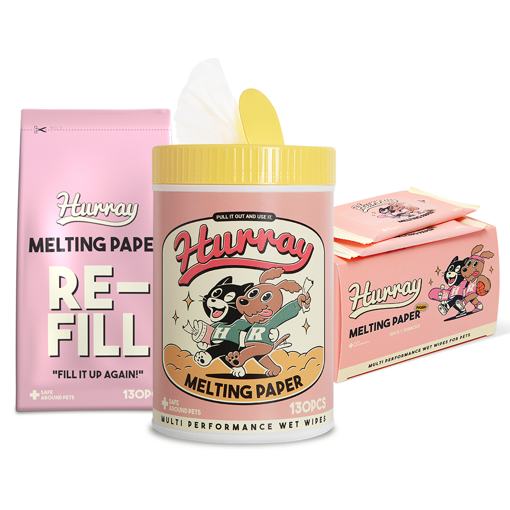 허레이 멜팅페이퍼 포터블 반려동물 휴대용 산책 물티슈 50매 동물용의약외품 인증, 1세트, 1개입 43,900원