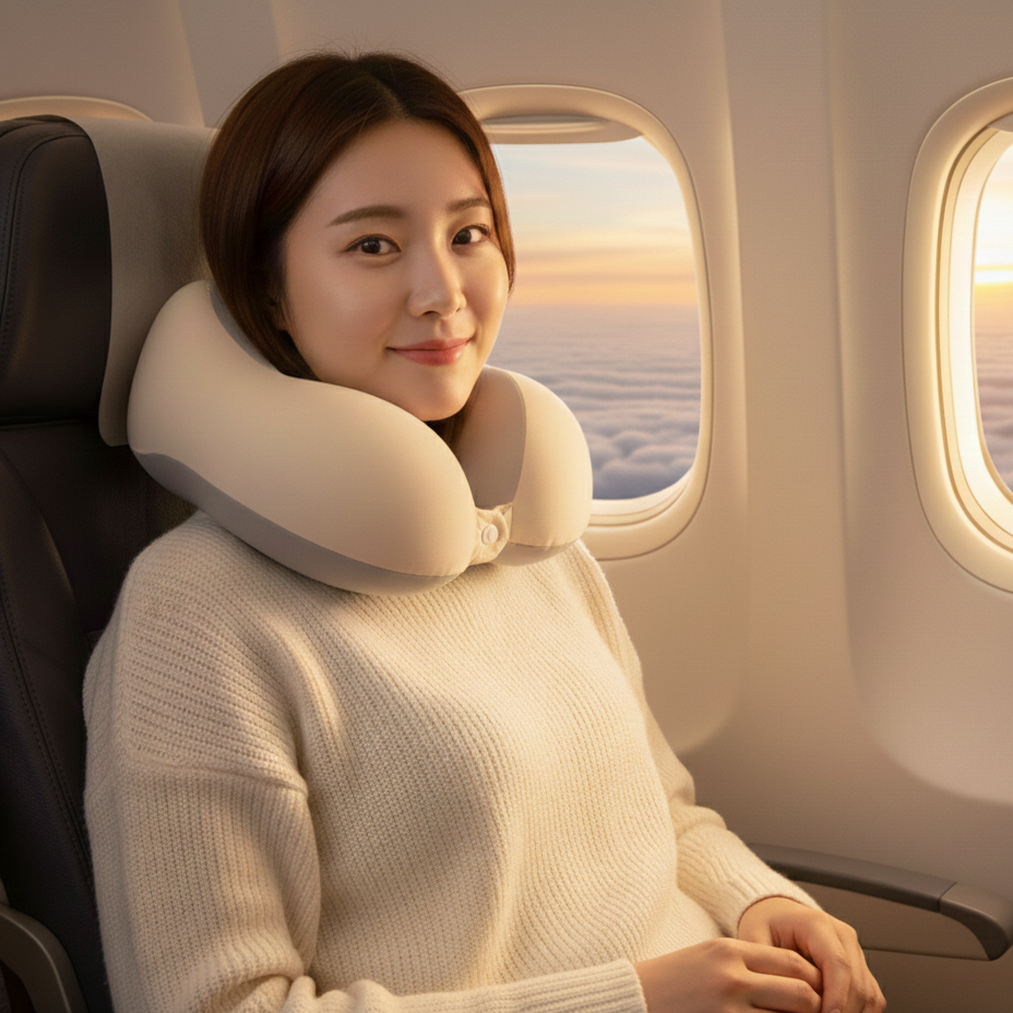 다ON 여행용 기내용 목베개 승무원 휴대용 메모리폼 목쿠션, 스카이블루 17,900원