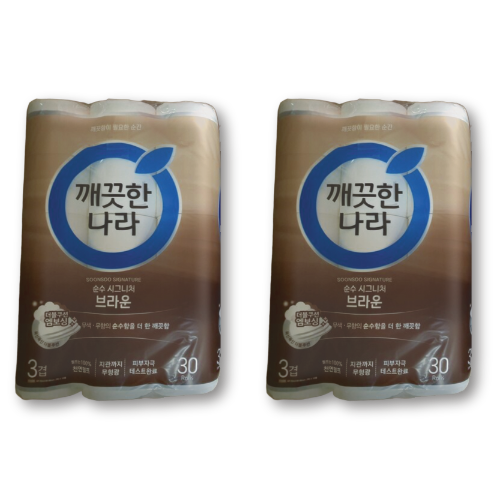 깨끗한나라 순수시그니처 화장지 브라운 30m 30롤 2팩, 2개, 30개입, 30m 30,900원