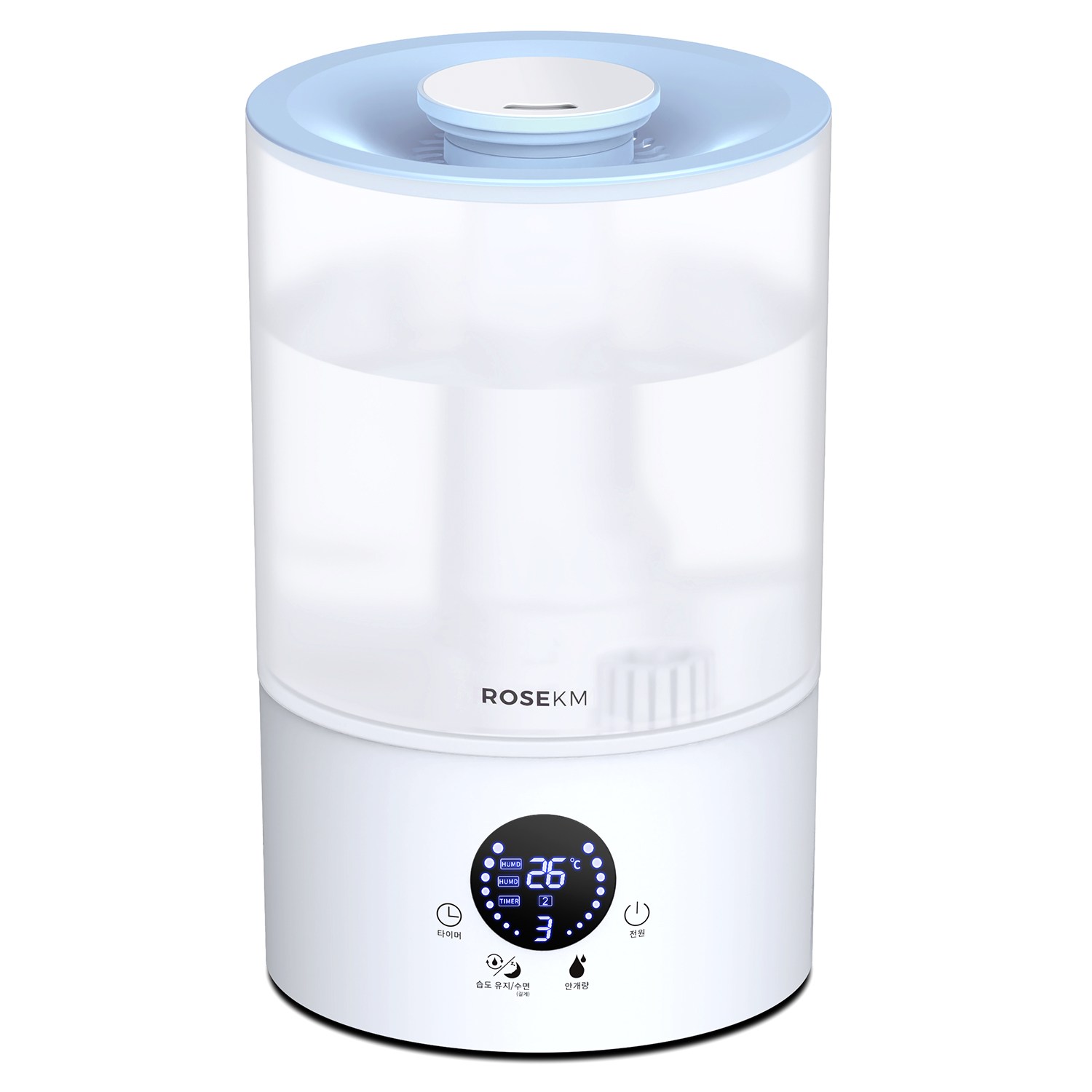 로즈케이엠 대용량4L 가습기 자동습도조절 무소음 타이머 반투명물탱크 간편세척 사무실 탁상용 가정용 실내가습기 29,900원