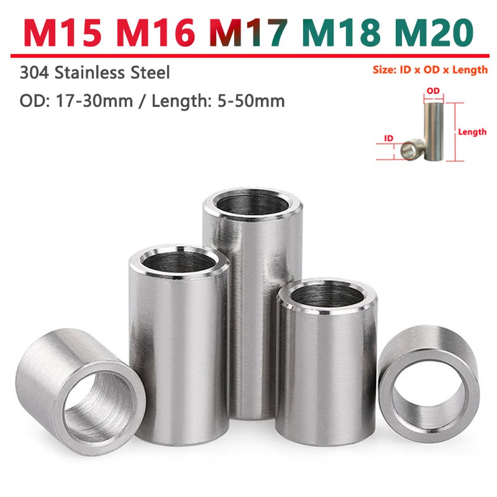 M15 M16 M17 M18 M20 304 스테인레스 스틸 슬리브 베어링 부싱 와셔 나사산이 없는 원형 스탠드오프 스페이서 슬리브 13,100원