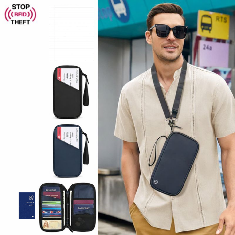 모아빛 목걸이형 RFID 차단 가족 여권 파우치 20,300원