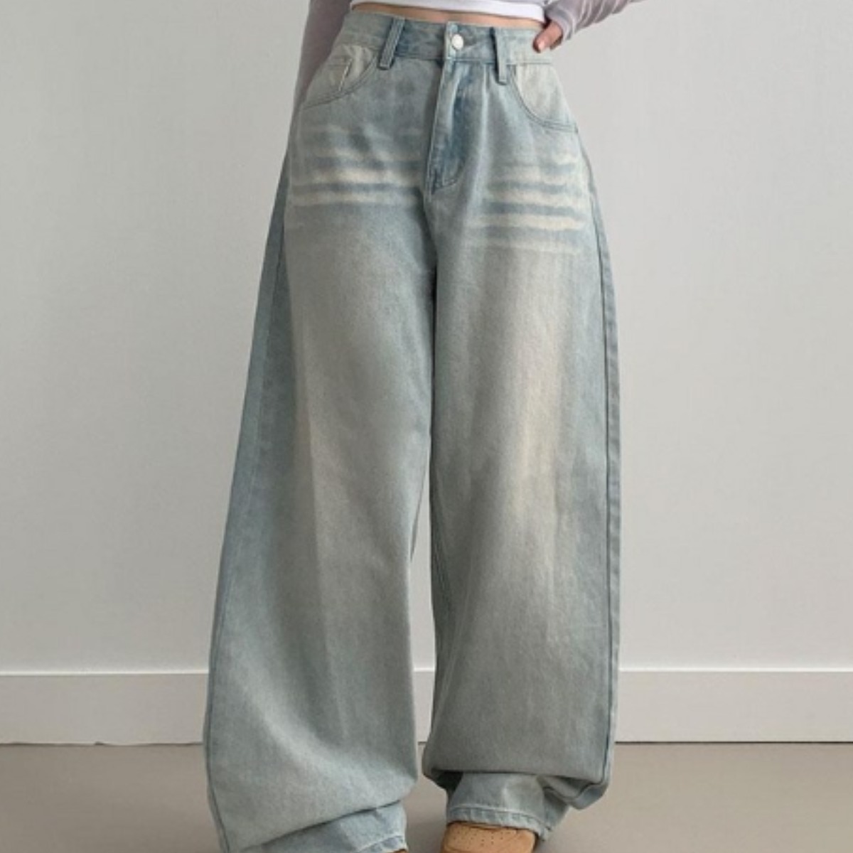 부기샵 하체커버 치업 유니크 빈티지 Y2K 와이드 데님 팬츠 25,800원