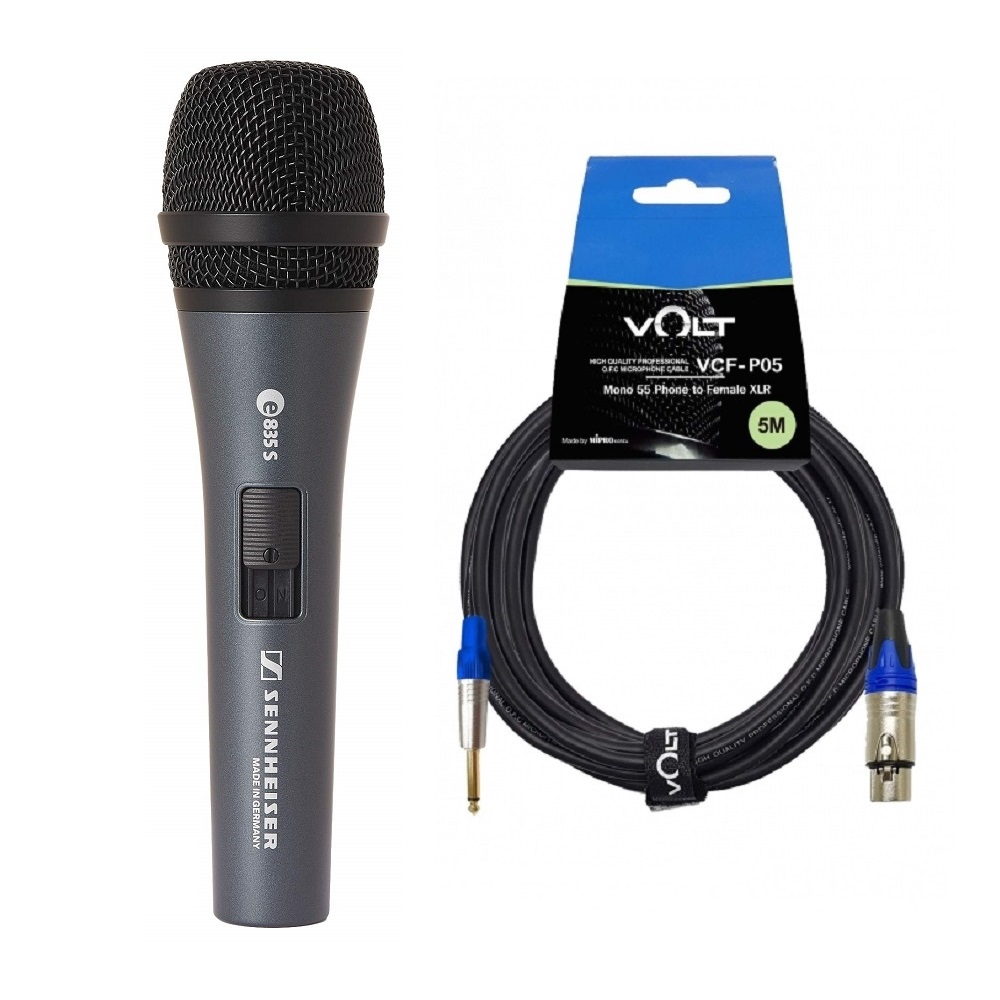 젠하이저 E-835S+5M케이블(55잭) 유선마이크 다이나믹 스피치 보컬 가수용 핸드형 E835S 공연장 155,000원