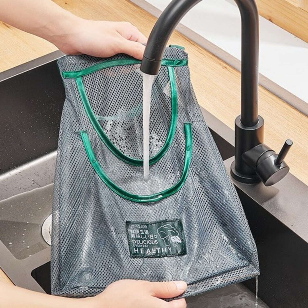 다용도 마늘 양파 채소 야채 매쉬 주머니형 건조망 보관망, 초록색, 2개 4,860원