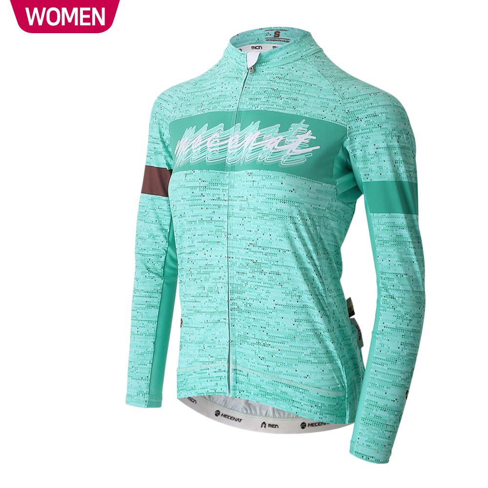 MCN 여성용 민트 젤라또 긴팔 져지 봄 여름 가을 우먼 자전거 복장 의류 간절기 사이클 140,000원