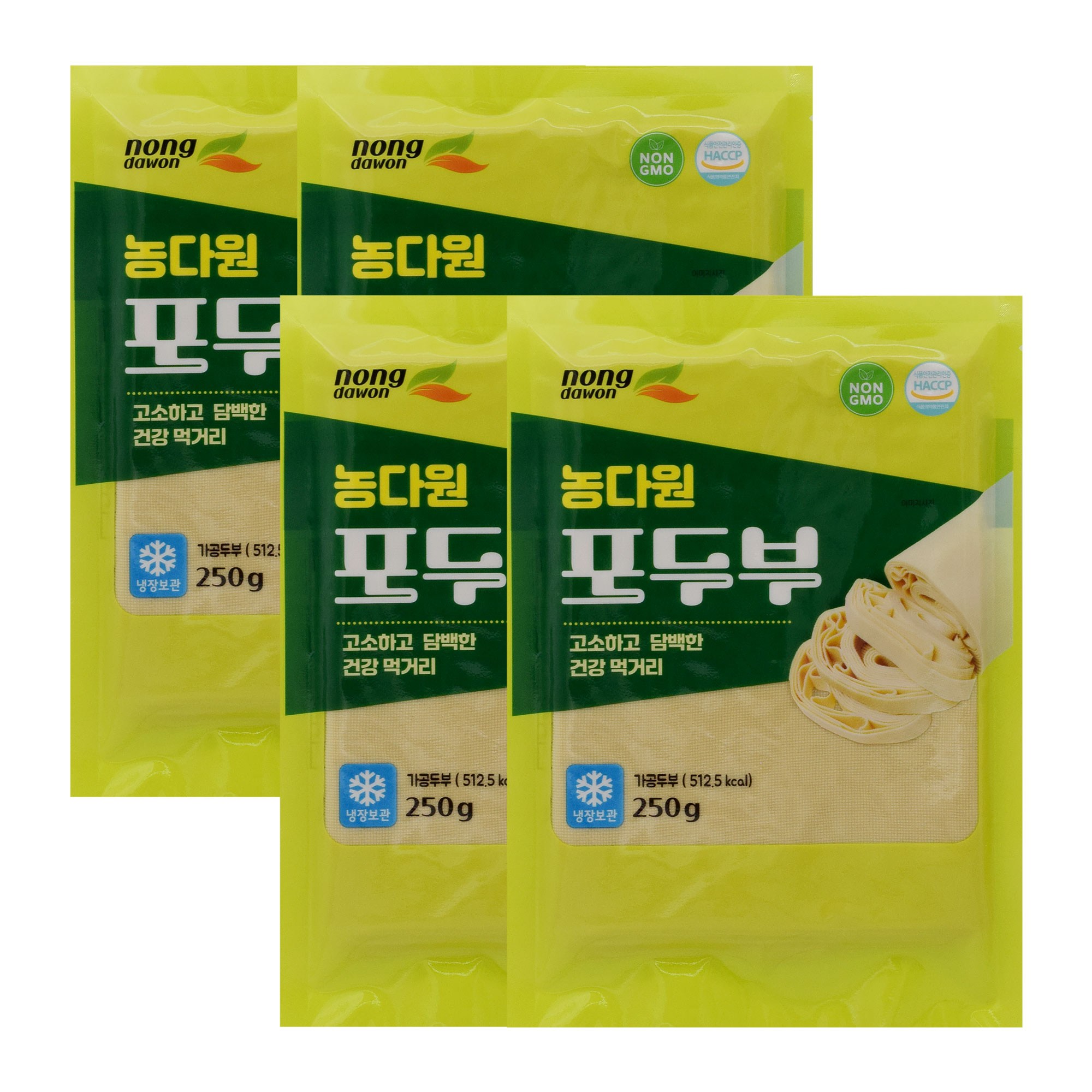 농다원 콩 100% 갓 만든 포두부 건두부 무방부제 두부피 쌈두부 1kg 250g*4개, 4개, 250g 18,900원