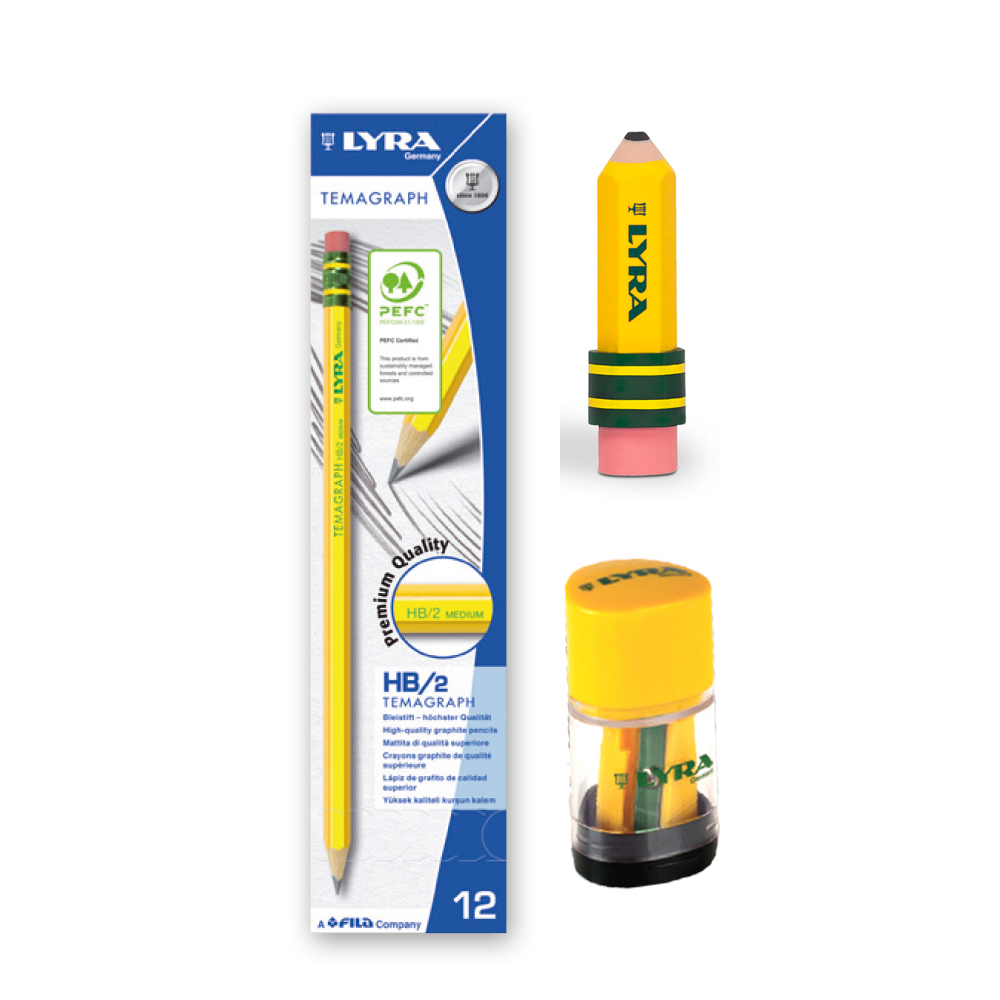 리라 테마그라프 옐로우 지우개 연필 세트 (2B, B, HB), 02. B 16,200원