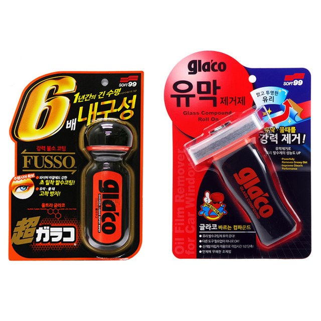 소프트99 글라코 유막제거제 100ml G-47 + 울트라 글라코 장기지속형 유리발수 코팅제 70ml G-19 125,000원