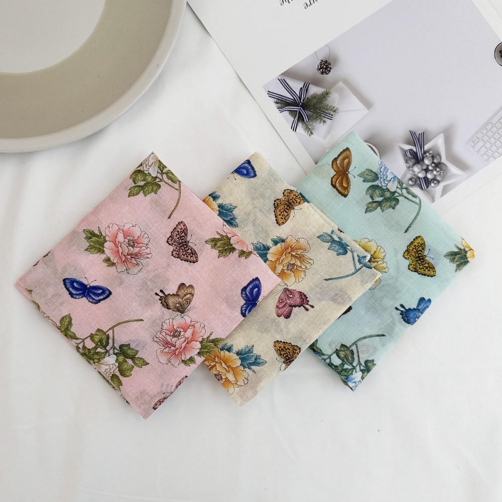 [손수건 3장세트] 국산 아사 면 쁘띠 스카프 반다나 목손수건 여성 체크 페이즐리 꽃무늬 선물 데일리 9,900원